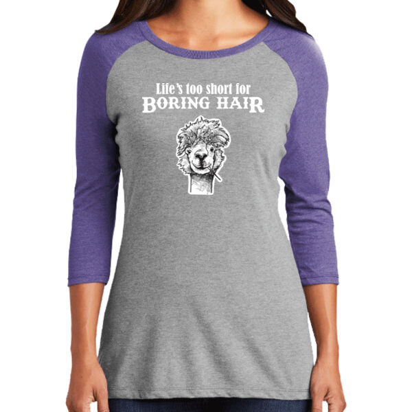 Distric Women's Perfect Tri 3/4 Sleeve  - Printed Logo Thumbnail